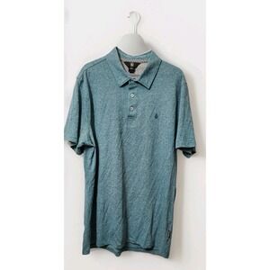 Volcom Polo Shirt Men Short Sleeve Casual Adult‎ Stretch Medium Knit Green